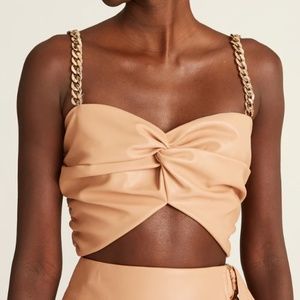AMUR- Amari Faux Leather Crop Top